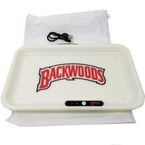 Backwoods LED Tray - USB Powered, with bag, white, collab with GlowTray