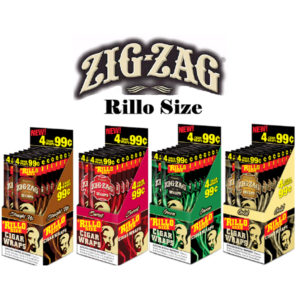 Zig-Zag Rillo Size Cigar Wraps - including the logo and four different flavors