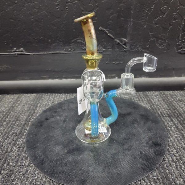 Gili Glass Recycler - Baby Blue Brasstop